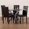 Baxton Studio Marie Dark Brown Upholstered and Finished Wood 5-Piece Dining Set 170-8030-10892 - alternate 7